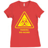 biohazard symbol laboratory hazard warning sign Ladies Fitted T-Shirt