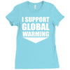 i support global warming Ladies Fitted T-Shirt