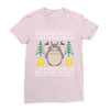 totoro ugly christmas Ladies Fitted T-Shirt