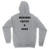 weekends coffee and dogs back Unisex Hoodie