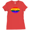 lips  rainbow lgbt gay culture Ladies Fitted T-Shirt