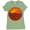 sunset circle Ladies Fitted T-Shirt
