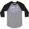 she is strong 3/4 Sleeve Shirt