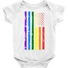 rainbow american flag Baby Onesie