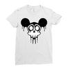 skull mickey cartoon Ladies Fitted T-Shirt