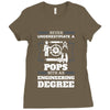 Never Underestimate A Pops With An Engineer Degree Ladies Fitted T-Shirt