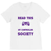 gamer pc controller game funny slogan V-Neck Tee