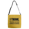i think funny t shirt humor geek humor smart tee s 3xl Adjustable Strap Totes