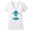 monster eye blue Women's V-Neck T-Shirt