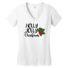 holly jolly christmas Women's V-Neck T-Shirt