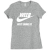 weed   just smoke it   mens funny Ladies Fitted T-Shirt