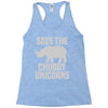 save the chubby unicorns (2) Racerback Tank