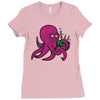 purple octopus playing the bagpipes Ladies Fitted T-Shirt
