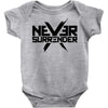 never surrender 2 Baby Bodysuit