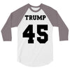 Trump 45 jersey number 3/4 Sleeve Shirt