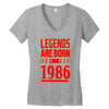 legends are born in 1986 hoodie Women's V-Neck T-Shirt