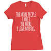 the more people i meet the more i love my dog Ladies Fitted T-Shirt
