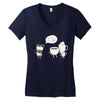 coffee that's always late Women's V-Neck T-Shirt