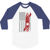 kayak american flag 3/4 Sleeve Shirt