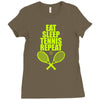 Eat Sleep Tennis Repeat Ladies Fitted T-Shirt