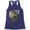 where words fail music speaks Racerback Tank