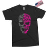two coloured patterned skull   mens funny Exclusive T-shirt