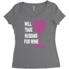 husband for wine Women's Triblend Scoop T-shirt