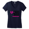 U=U Undetectable = Untransmittable Women's V-Neck T-Shirt