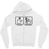 push button receive bacon t shirt funny awesome nerdy geeky humor tee Zipper Hoodie