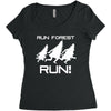 run forest run white color Women's Triblend Scoop T-shirt