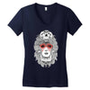 girl and skull Women's V-Neck T-Shirt