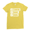 v6 swim bike run Ladies Fitted T-Shirt