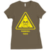 toxic hazard laboratory poison substance warning Ladies Fitted T-Shirt