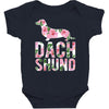 dachshund floral Baby Bodysuit