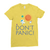 spacex don't panic in space Ladies Fitted T-Shirt