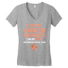 i wear peach for some special to me Women's V-Neck T-Shirt