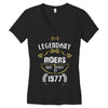 legendary riders are born in 1977 Women's V-Neck T-Shirt