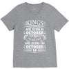 Real Kings Are Born On October 14 V-Neck Tee