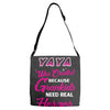 Yaya Was Created Because Need Real Heroes Adjustable Strap Totes