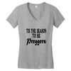 tis the season to be preggers baseball Women's V-Neck T-Shirt