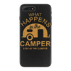 what happens in camper stays in camper vintage style camp funny iPhone 7 Plus Case