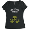 Alien Says Don't Touch My Belly Women's Triblend Scoop T-shirt