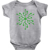 snowflake geek usb green Baby Onesie