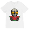watermelon skull V-Neck Tee