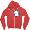 boo sheet Zipper Hoodie
