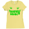 fun monster face, eat, beast, Ladies Fitted T-Shirt