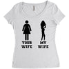 my wife your wife black design Women's Triblend Scoop T-shirt