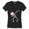 skeleton dabbing christmas Women's V-Neck T-Shirt