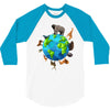 animal polygon around the planet 3/4 Sleeve Shirt