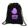 working off my lumps Drawstring Bags
